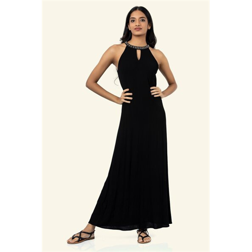 Cotton Collection Cotton Black Maxi Dress By Coco