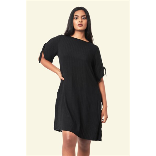 Cotton Collection Cotton Black Shift Dress by Coco