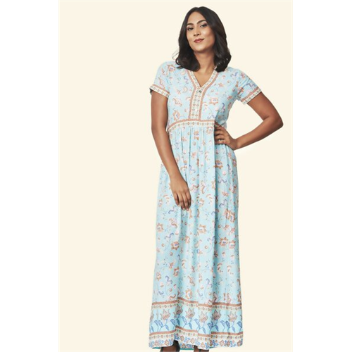 Cotton Collection Cotton Blue Boho Maxi Dress By Coco