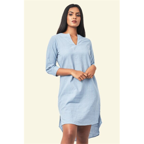 Cotton Collection Cotton Blue High Low Dress By Coco