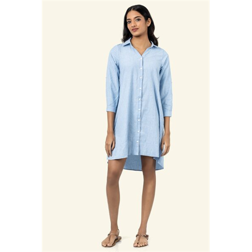 Cotton Collection Cotton Blue Shirt Dress By Coco