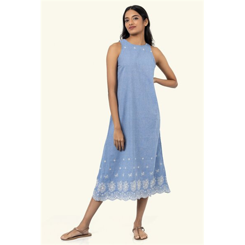 Cotton Collection Cotton Chambray Cutlon Dress By Coco