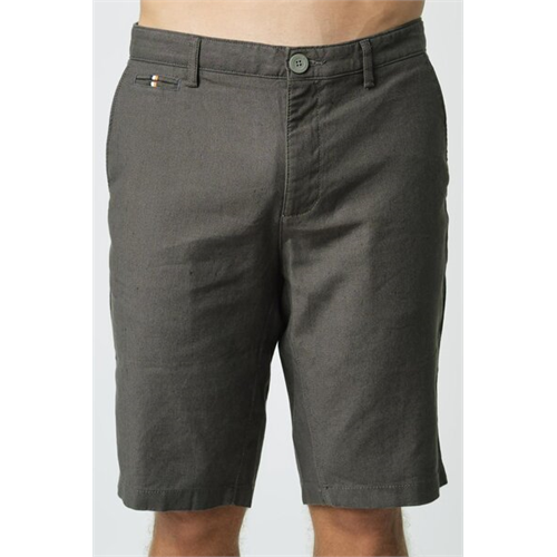 Cotton Collection Cotton Dark Grey Linen Short By Coco