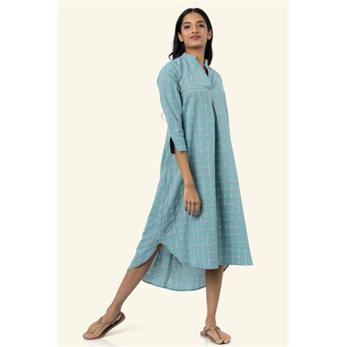 Cotton Collection Cotton Green Check Dress By Coco