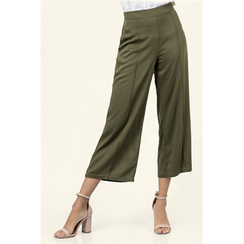 Cotton Collection Cotton Green Pin Tuck Pant By Coco