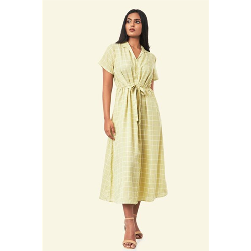 Cotton Collection Cotton Green Shortsleeve Dress By Coco