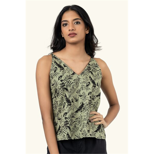 Cotton Collection Cotton Green Strappy Top By Coco