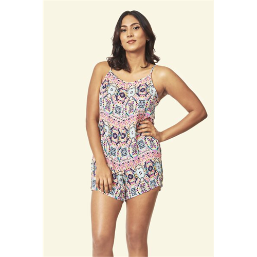 Cotton Collection Cotton Mix Print Romper By Coco