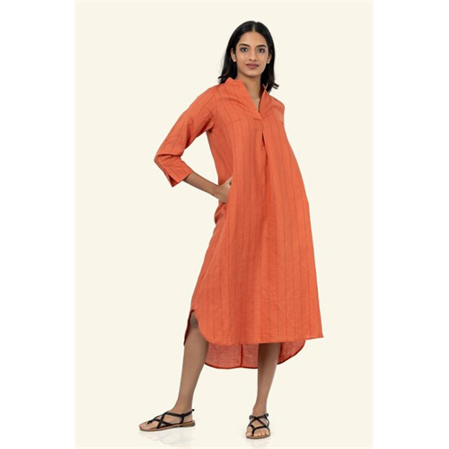 Cotton Collection Cotton Orange Dress By Coco