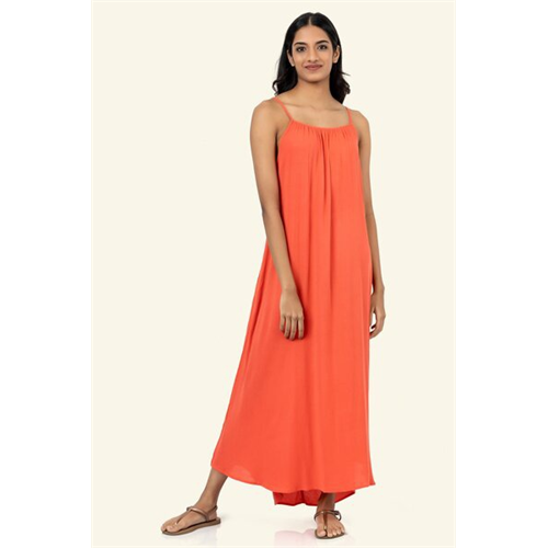 Cotton Collection Cotton Orange Strappy Dress By Coco