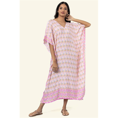 Cotton Collection Cotton Pink Kaftan Dress By Coco