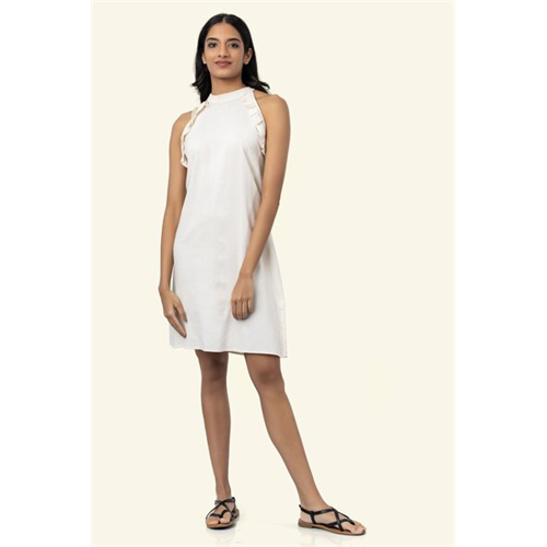 Cotton Collection Cotton White Sleeveless Dress By Coco