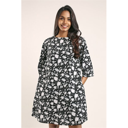 Cotton Collection Floral Printed Mini Dress By Coco