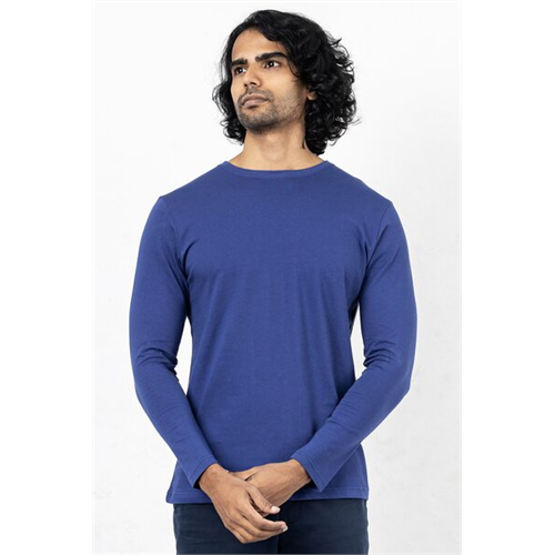 Cotton Collection Knit Long Sleeve Crew Neck T shirt by COCO