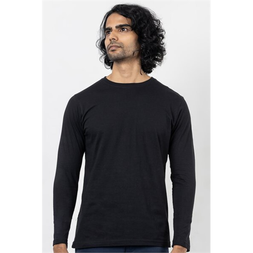 Cotton Collection Knit Long Sleeve Crew Neck T shirt by COCO