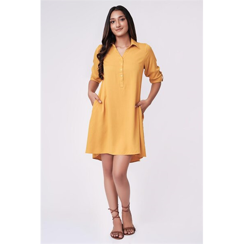 Cotton Collection Mustard Dress By Coco