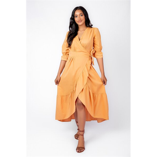 Cotton Collection Orange Dress By Coco