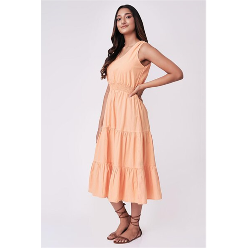 Cotton Collection Peach Dress By Coco