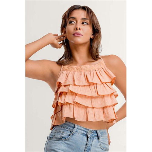 Cotton Collection Peach Top By Coco