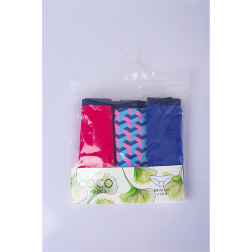 Cotton Collection Pink & Blue Geo Combo Panty Packs By Coco