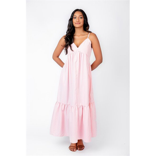 Cotton Collection Pink Check Dress By Coco