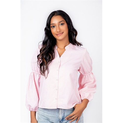 Cotton Collection Pink Check Top By Coco