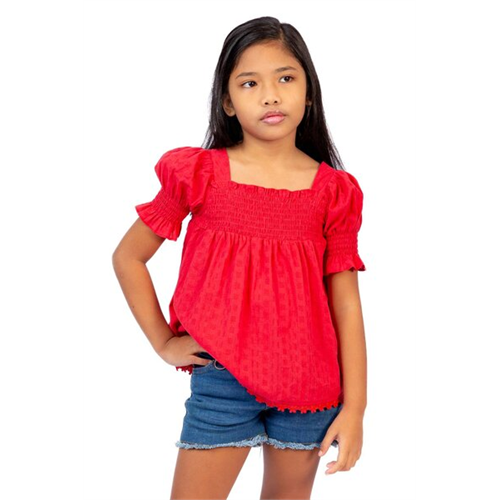 Cotton Collection Red Girls Top by Coco