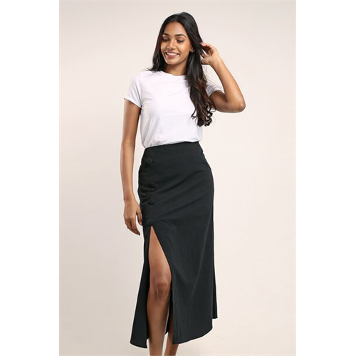 Cotton Collection Solid Color Princess Line Skirt By Coco