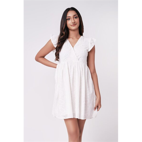 Cotton Collection White Cutlawn Dress By Coco