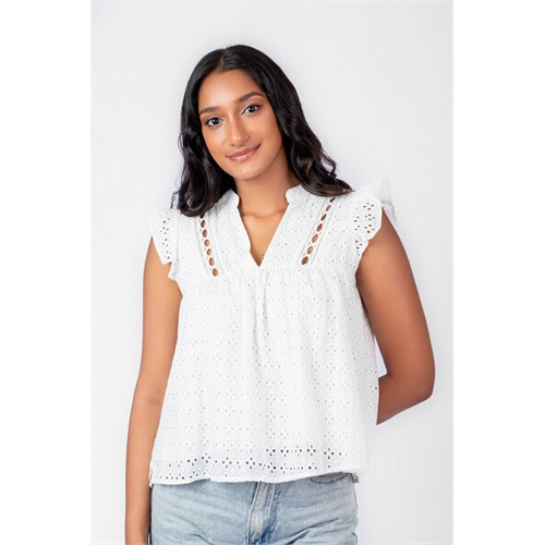 Cotton Collection White Top By Coco