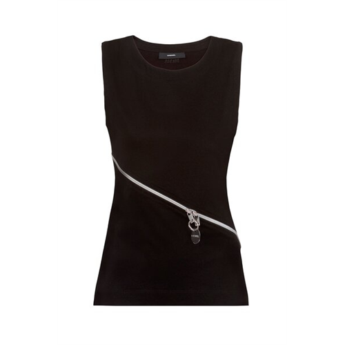Diesel Black Zip-detialed Long Sleeves Top