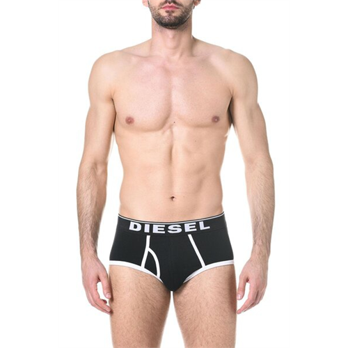 Diesel Solid Color Logo Waist Band Men's Brief