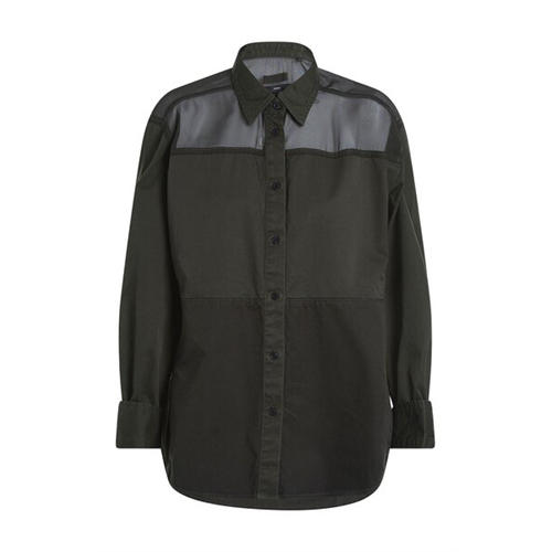 Diesel Solid Color Pleat Button Front Shirt