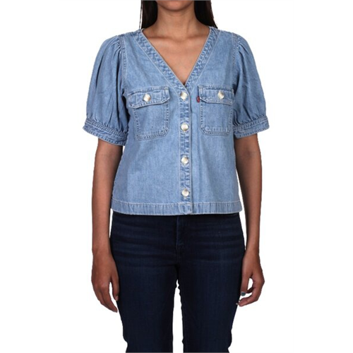 Levi's Puffed Sleeve Denim Top