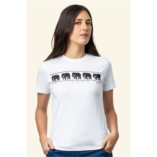 Luv Sl Ladies Elephant Line Print Tshirt