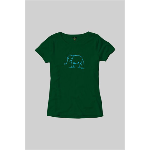 Luv SL Solid Color Elephant Printed Women's T-Shirt