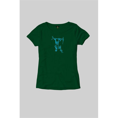 Luv SL Solid Color Monkey Printed Women's T-Shirt