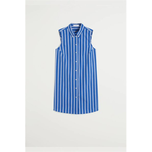 Mango Blue Striped Sleeveless Top