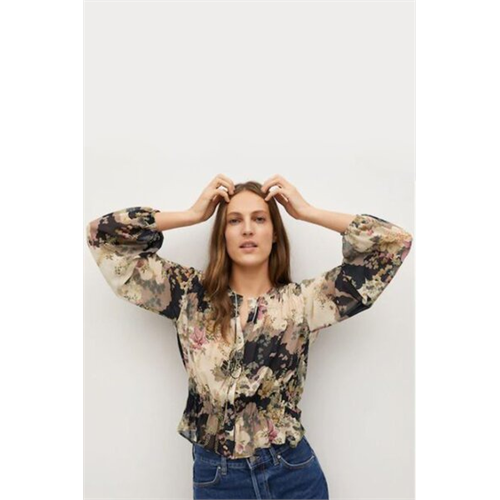 Mango Printed Long Sleeved Top