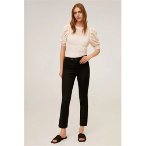 Mango Black Crop Trouser