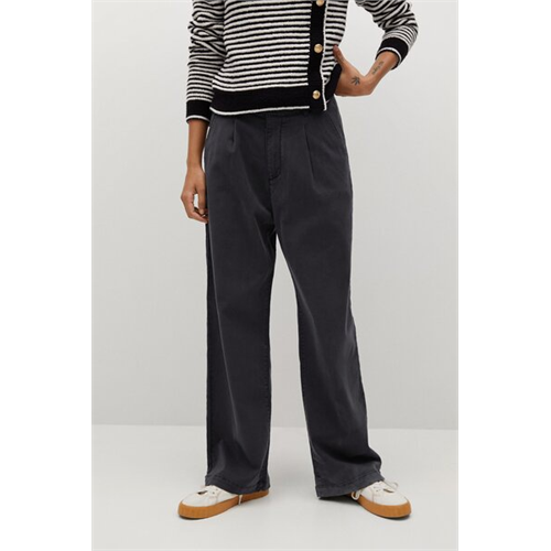 Mango Black Pleat Detail Trousers