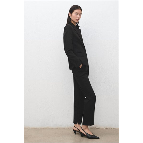 Mango Black Straight Suit Trousers