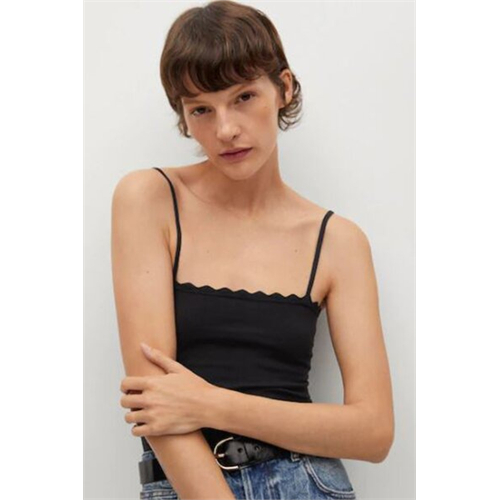 Mango Black Strap Top