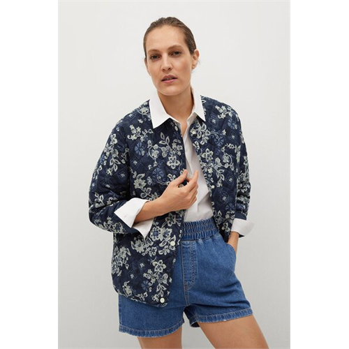 Mango Blue Floral Print Jacket