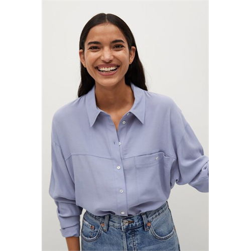 Mango Blue Long Sleeved Shirt