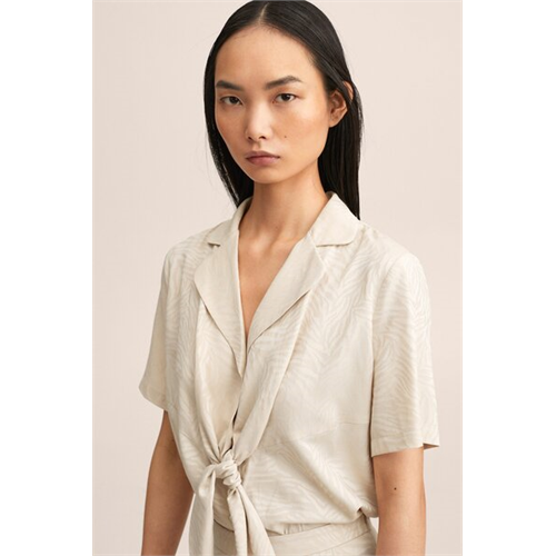 Mango Bow Printed Blouse