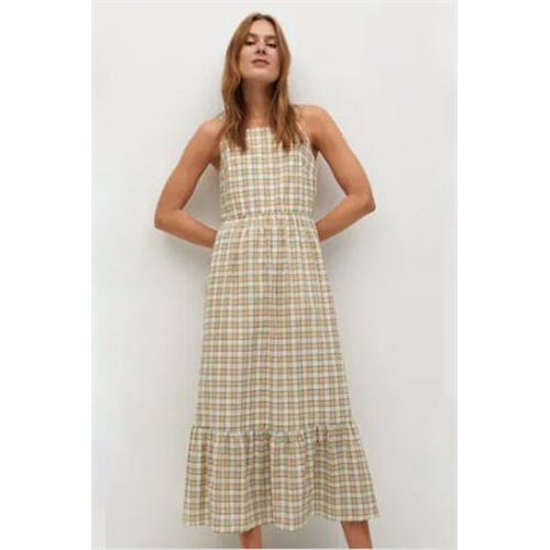 Mango Check Midi Dress