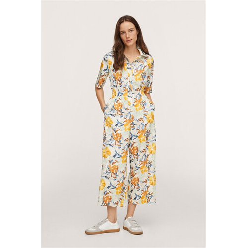 Mango Floral Print Jumpsuit