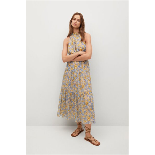 Mango Floral Print Midi Dress