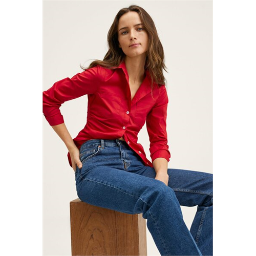 Mango Gathered Details Cotton Shirt
